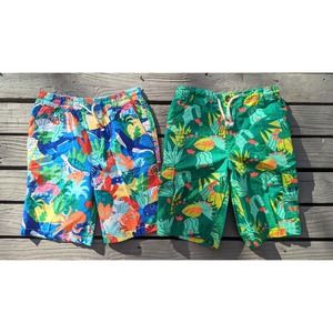 Kids Mini Boden Shorts Lot 10Y Boys Venus Flytrap Green Coral Linen Shorts